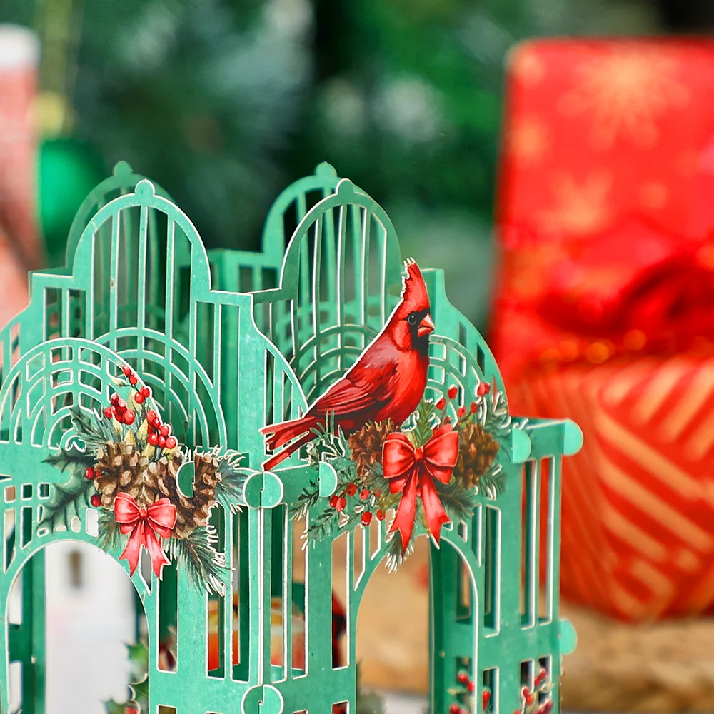 Christmas Poinsettia 3D Box Cardinalis Cardinalis Xmas Decoration Exquisite Holiday Supplies Gifts For Friends Lovers Parents