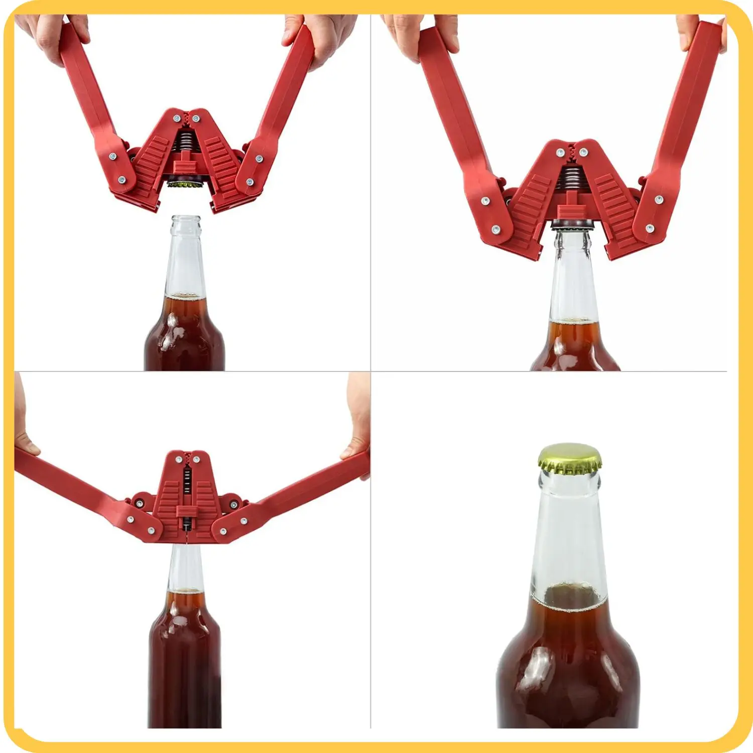

Dual-Handle Manual Beer Bottle Capper Tool With Magnet for Bottle Capping, Red Baron Home Brew Hand Bottles Capper