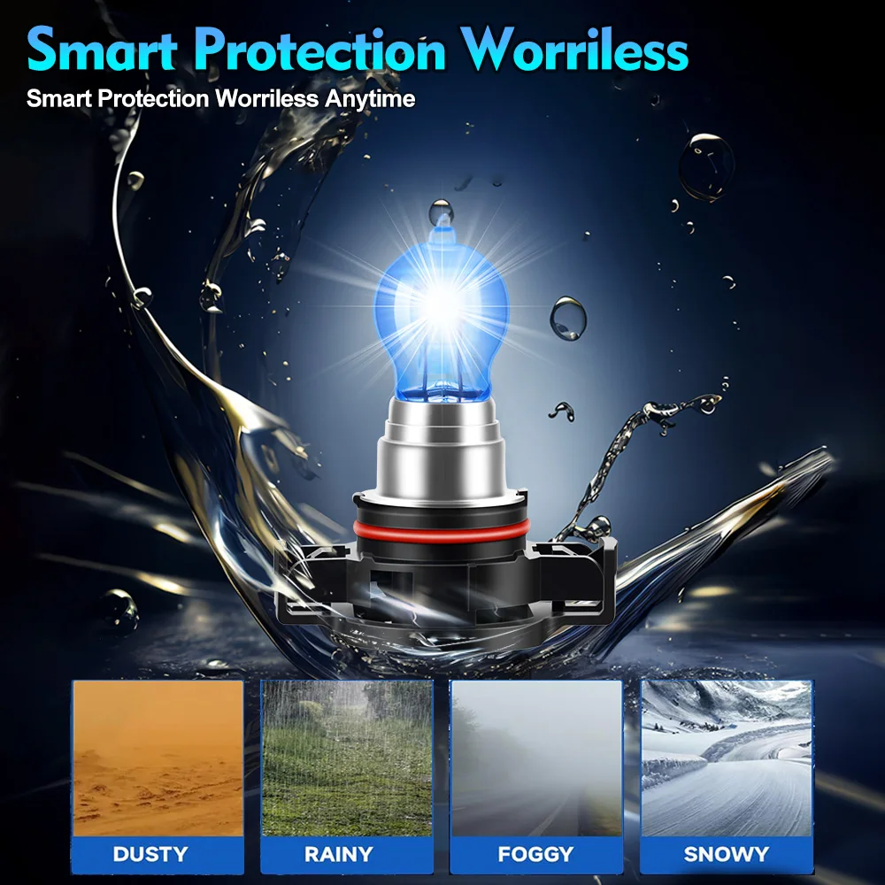 2 قطعة العالمي 5202 الهالوجين العلوي ضوء السيارة 6000K 12 فولت كول الأزرق فرط الأبيض لمبة سهلة التركيب #6