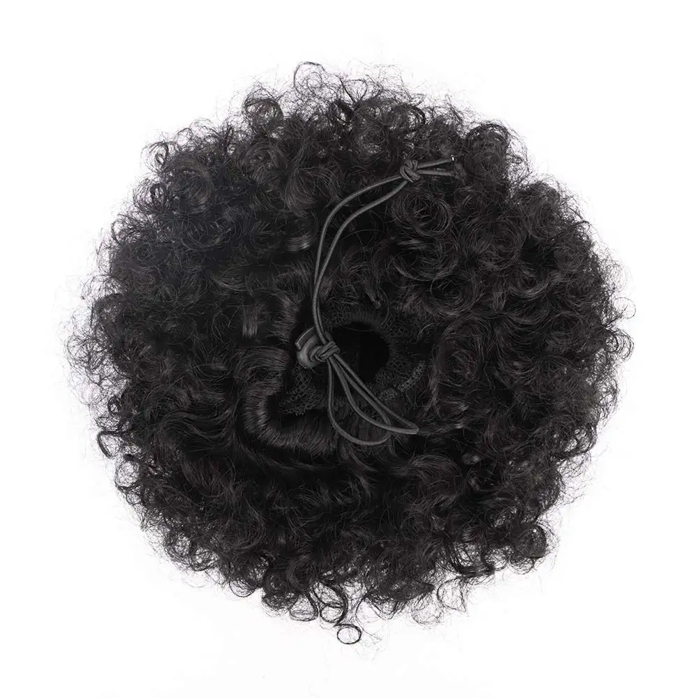 Afro rizado Puff cordón cola de caballo rizado moño pelo sintético 9 pulgadas extensiones postizos Updo pelo para mujeres negras niñas