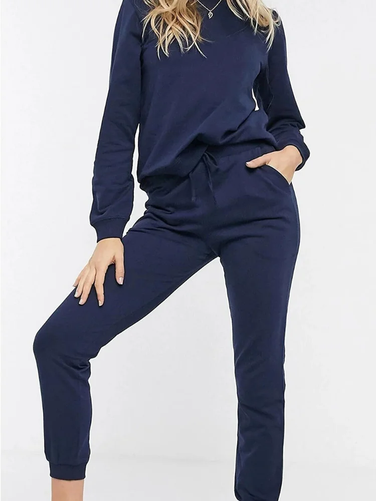 

Womens New Tracksuit Autumn Winter Hooded Sweatshirt Suit High Quality Casual Jogging Outfits Clothing Pullover Fleece Pant Sets