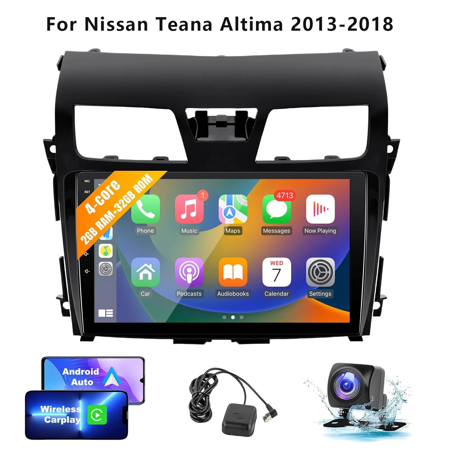 

10.1" Wireless Car Stereo for Nissan Teana Altima 2013-2018 2G+32G Touchscreen Car Video Player with GPS WIFI BT Backup Camera