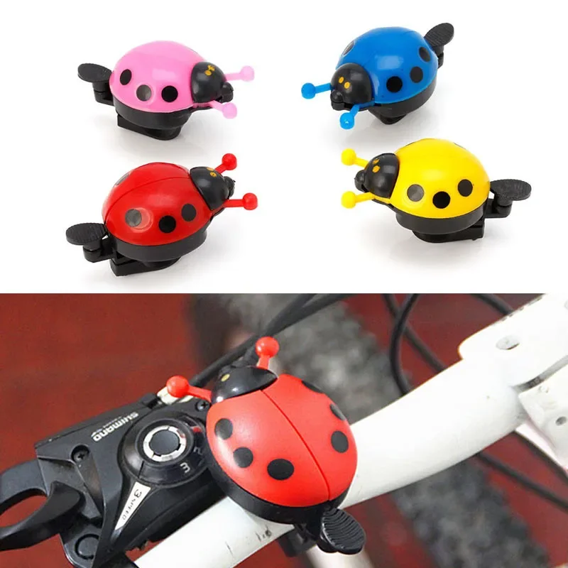 AliExpress Cute Cartoon Ladybug Shaped Bike Bell Children Balance Car Bicycle Hand Press Small Bells Easy