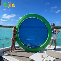 8FT Water Hammock Inflatable Floating Dock, Round Floating RingLake Floats Inflatable Raft Platform for Adult  Pool and Lake