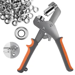 Stainless Steel Eyelets Hole Hand Tools Portable Effortless Handheld Installation Eyelets Leather Rivet Buckle with 300 Eyelets