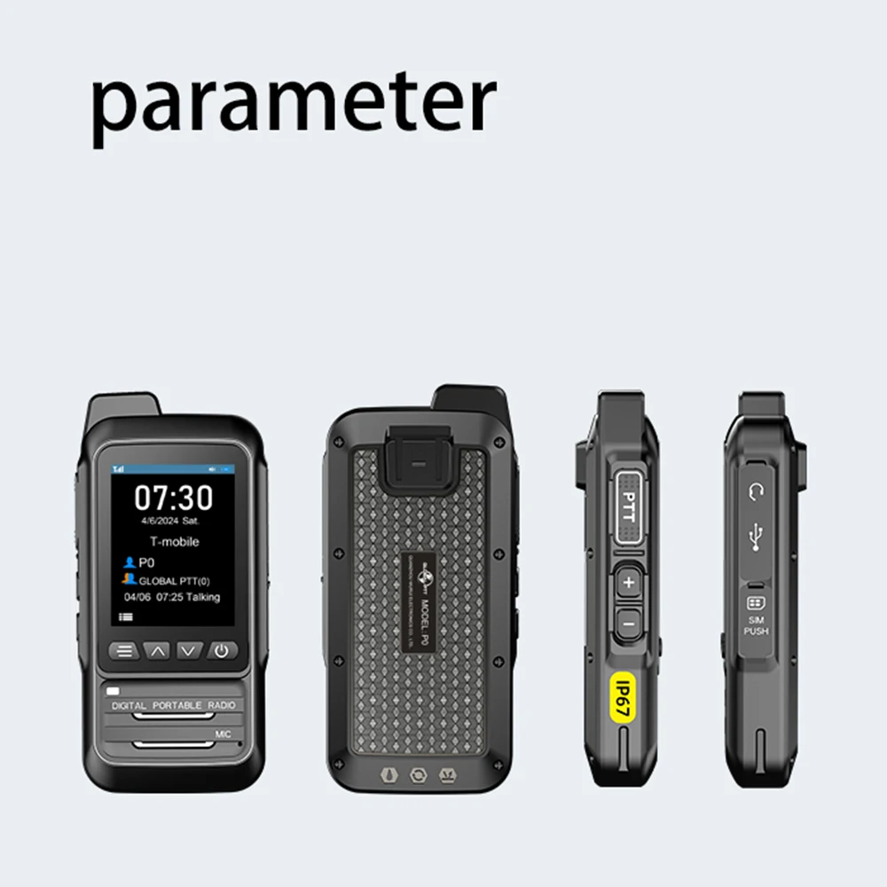 2PCS Wurui Global-ptt P0 POC Walkie talkie portable IP67 waterproof Two-way radio long range communication professional 5000km