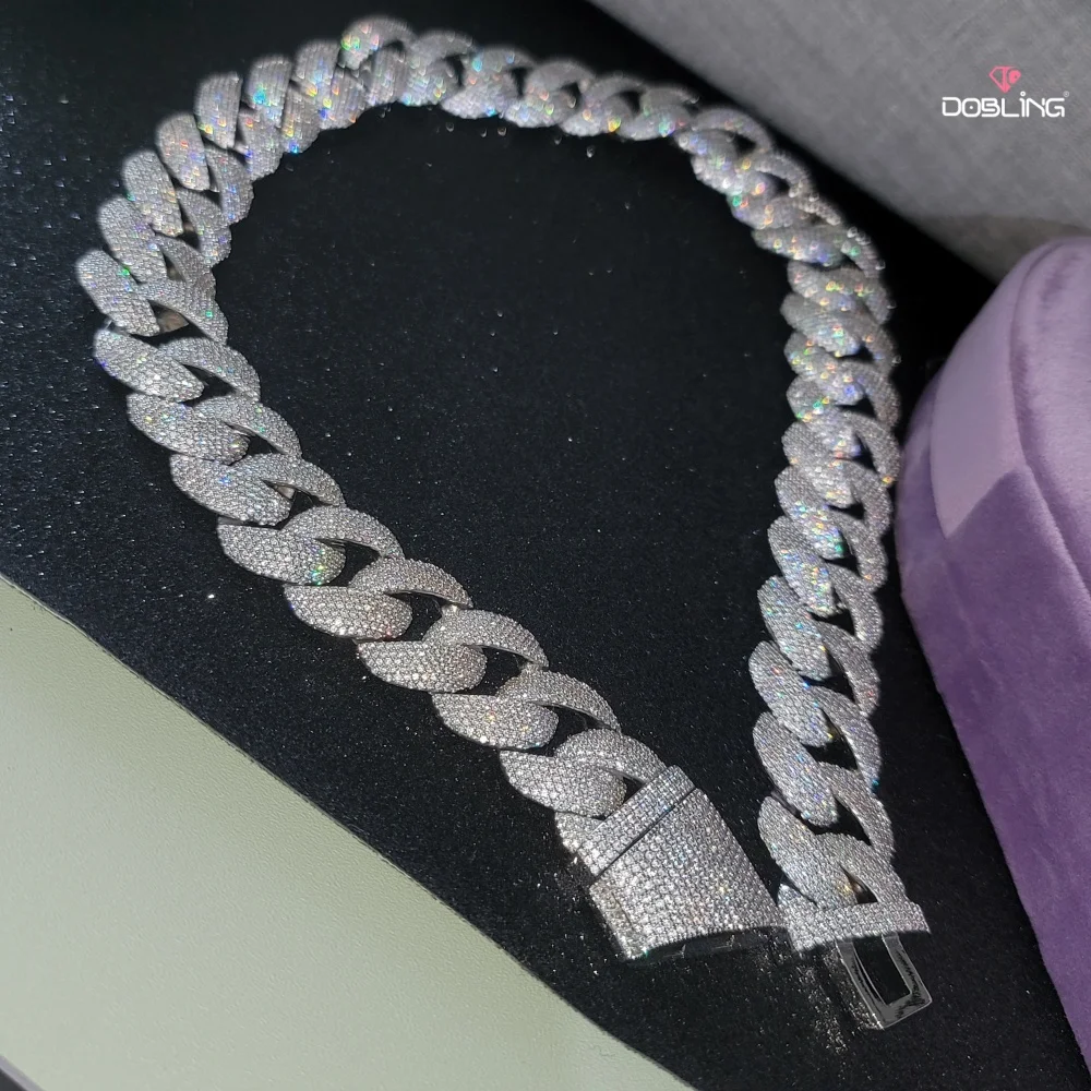 Benutzerdefinierte Luxus Voll Kubikzircon Buchstaben & Zahlen Anhänger personalisierte extra große und schwere 24MM kubanische Gliederkette Hip Hop Halskette – Detail 2