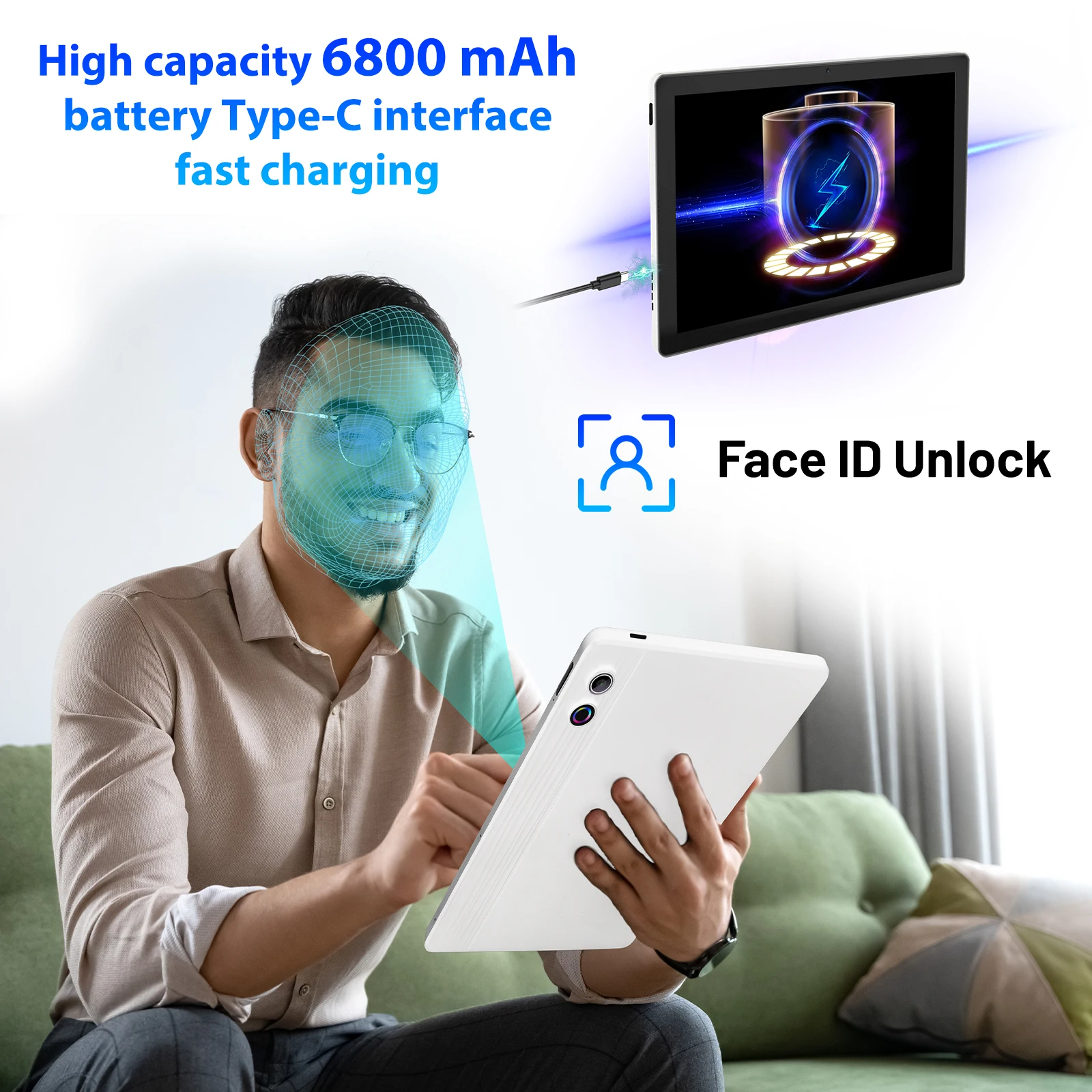A7L 10.1-inch Android 14 Tablet 14GB RAM 64GB ROM Octa-Core Processor HD IPS WiFi Protective Case Pen Keyboard Mice Headphone