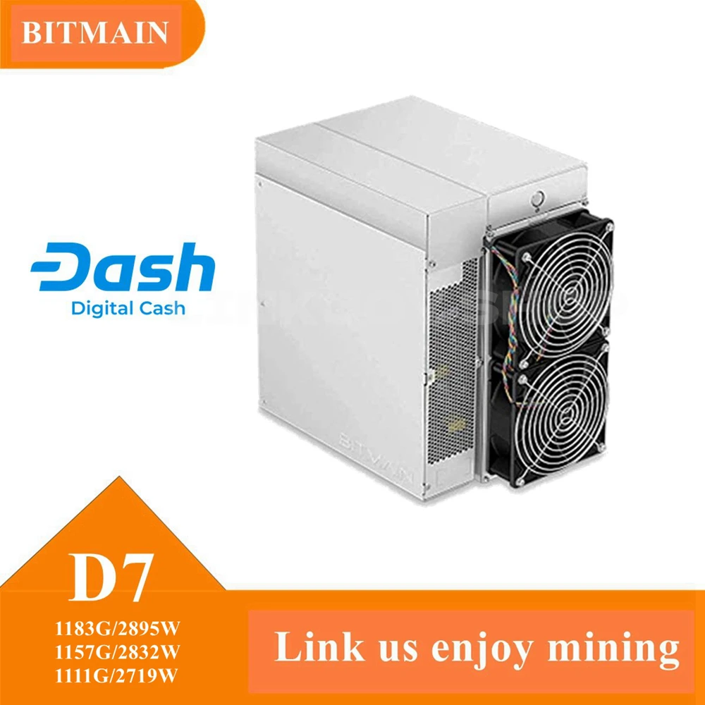 Antminer D7 1183G 1157G 1111G Dash Crypto Machine Asic Miner Bitmain 2895W 2832W 2719W PSU Included