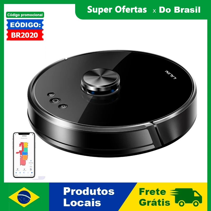 ( Código promocional:  BR2020) Robô aspirador de pó Liectroux / LILIN XR500,Sistema Lidar Laser LDS, vários andares mapas, zona de limpeza, área restrita configuração para casa tapete lavagem,Voz em português,6500pa