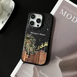 Personalised inevitable Initial kafr letters name Leather Case for iphone 11 12 14 13 15 Pro Max mini 16 Plus Luxury Hard Covers