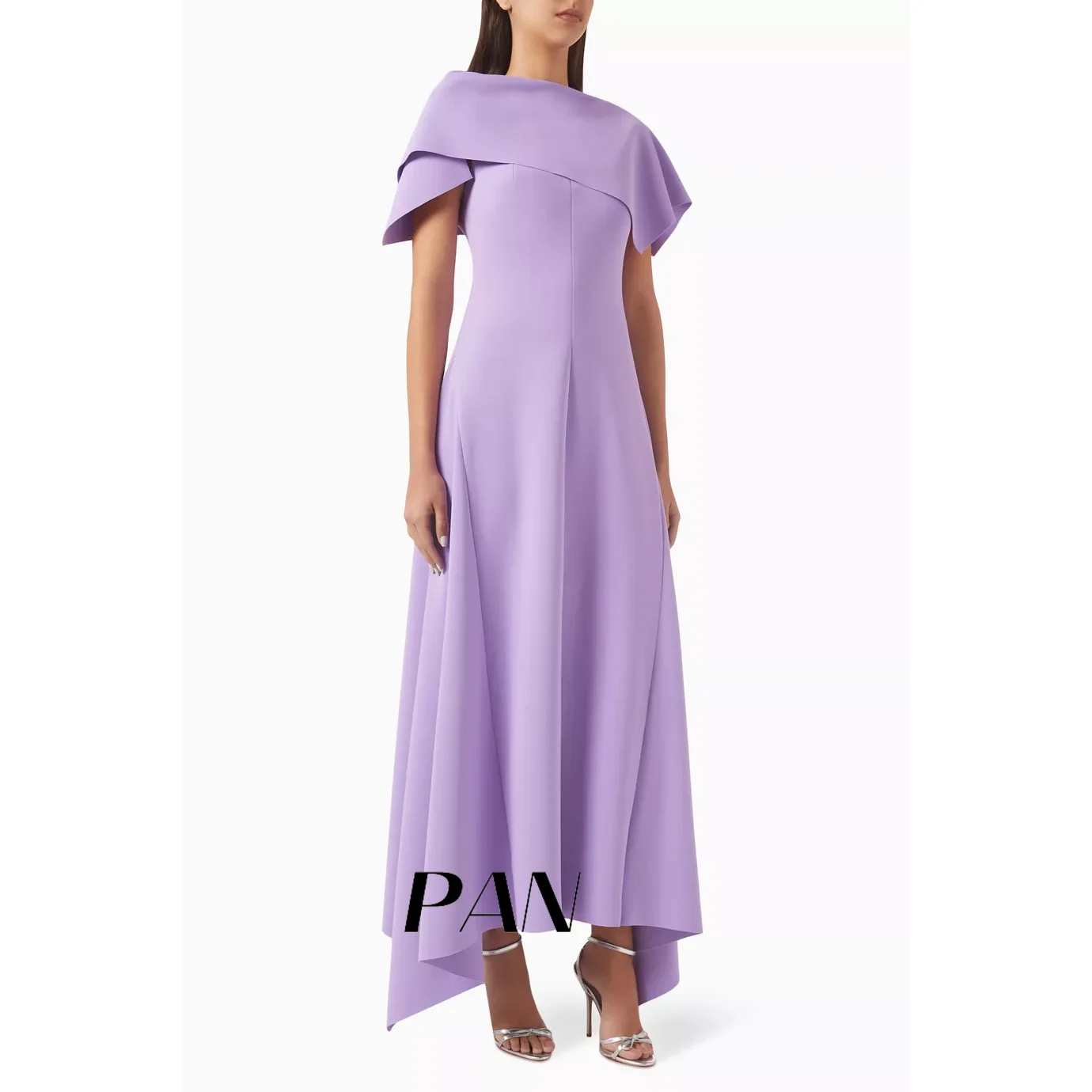 

Pan Customized Boat-Neck A-line Prom Dress Ankle Length With Slit Evening Dress Elegant Party Dress For Women 2025