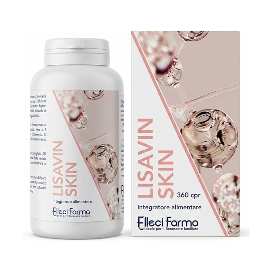 Complément alimentaire beauté LISAVIN SKIN avec collagène marin et acide hyaluronique – Fabriqué en Italie – Routine quotidienne pour le bien-être de la peau