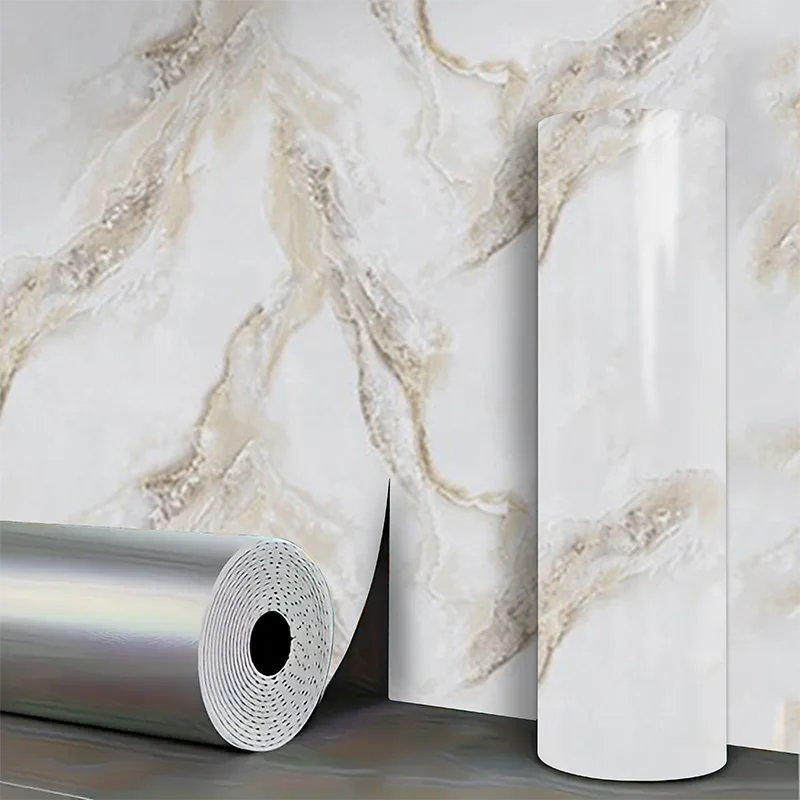Marble sticker self-adhesive PVC waterproof and moisture-proof wall sticker living room TV background wall decoration wallpaper