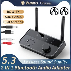Multipoint Bluetooth 5.3 Audio Transmitter Receiver 3.5mm AUX 2 RCA Stereo Music Wireless Adapter For Car TV PC Home Speaker