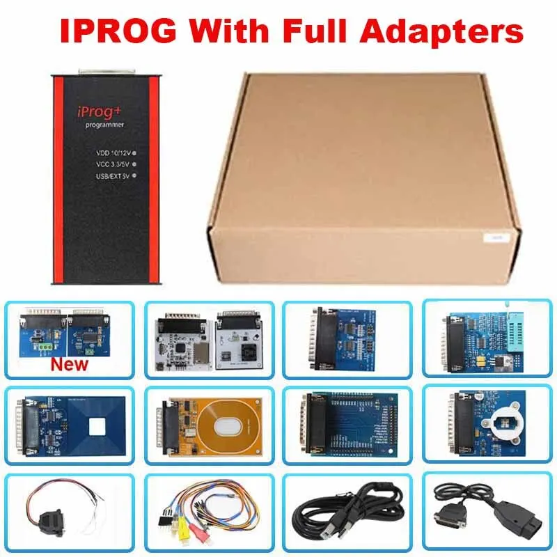 NIEUWE Iprog Pro Volledige V89 met 7/11 Adapters Ondersteuning Eeprom IMMO/KM/Radio/Airbag Reset Dashboard IPROG + V87 ECU Key Programmeur Tool