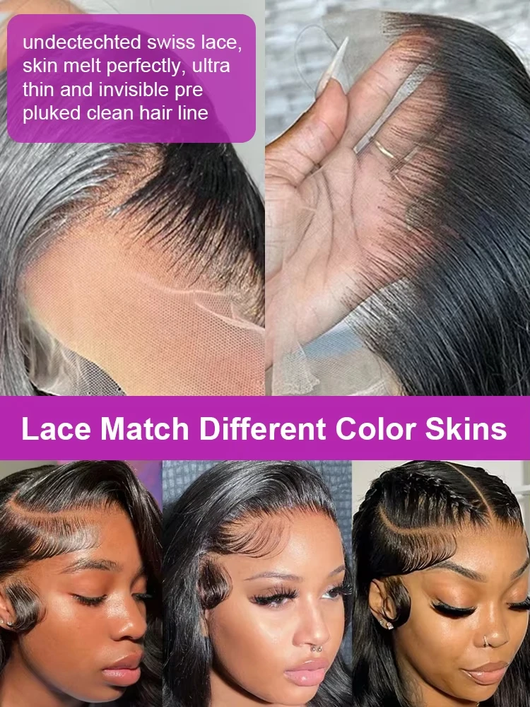 38 40Inch Body Wave Human Hair Wigs 13x6 Hd Lace Frontal Wig  Brazilian Water Wave Lace Front Wigs Pre Plucked For Women image 4