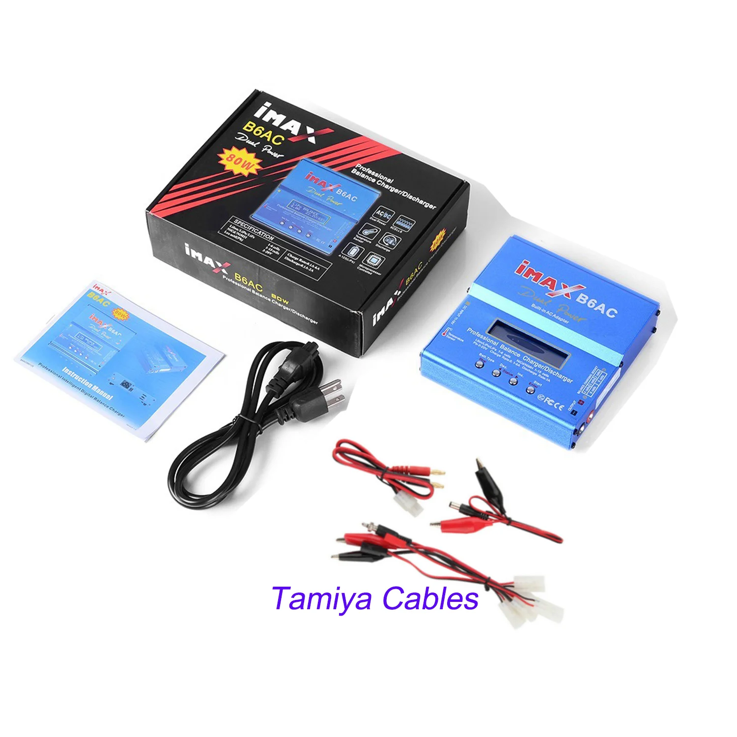 IMax B6 AC 80W RC Charger B6AC Lipo NiMh Li-ion Nicd Battery Balance Charger Digital LCD RC Discharger with15V/6A for RC Drone