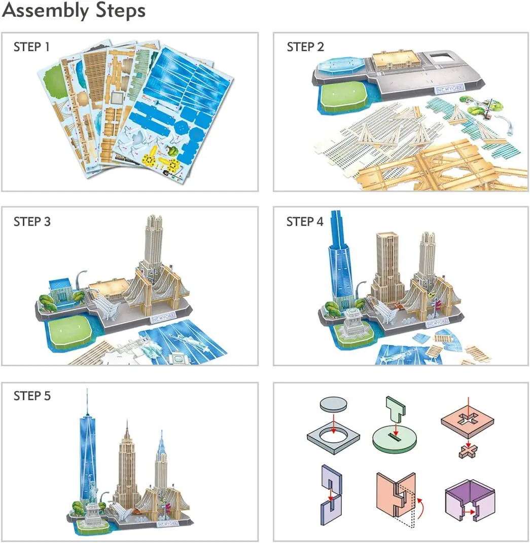 3D Puzzles for Adults New York Cityline Puzzles for Gifts for Teenage Girls Architecture Building Gifts for Women Men