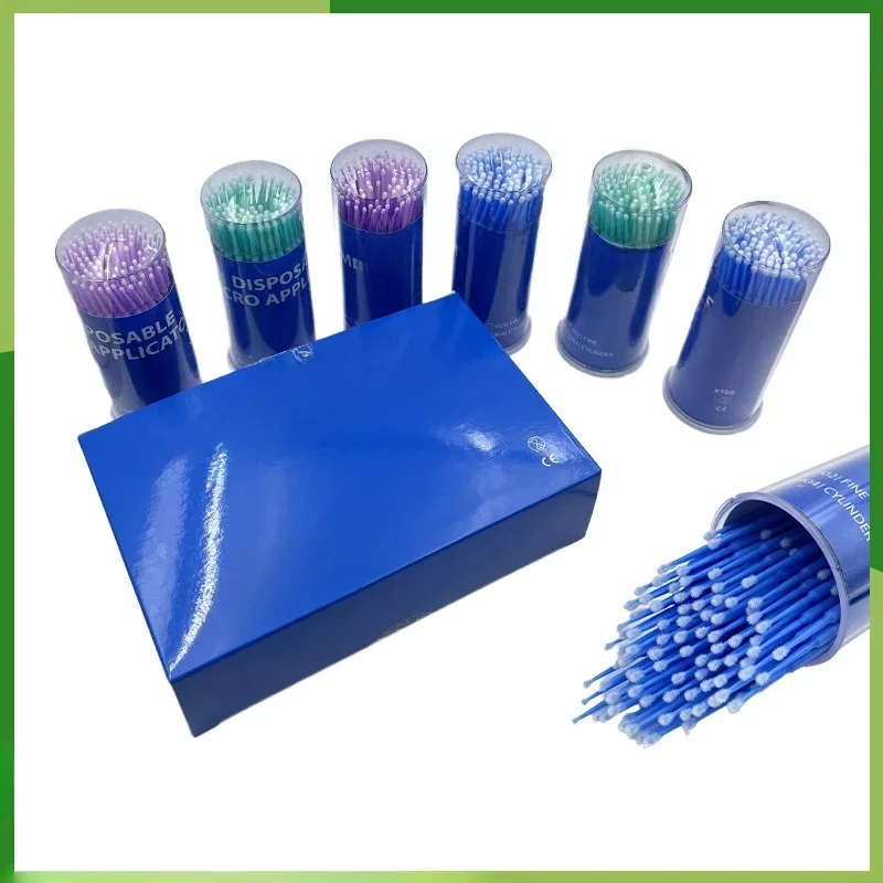 GULPOOE jetable Micro brosse dentaire Micro brosse applicateurs pliable longue tige dentisterie Oral blanchiment des dents outil d'extension