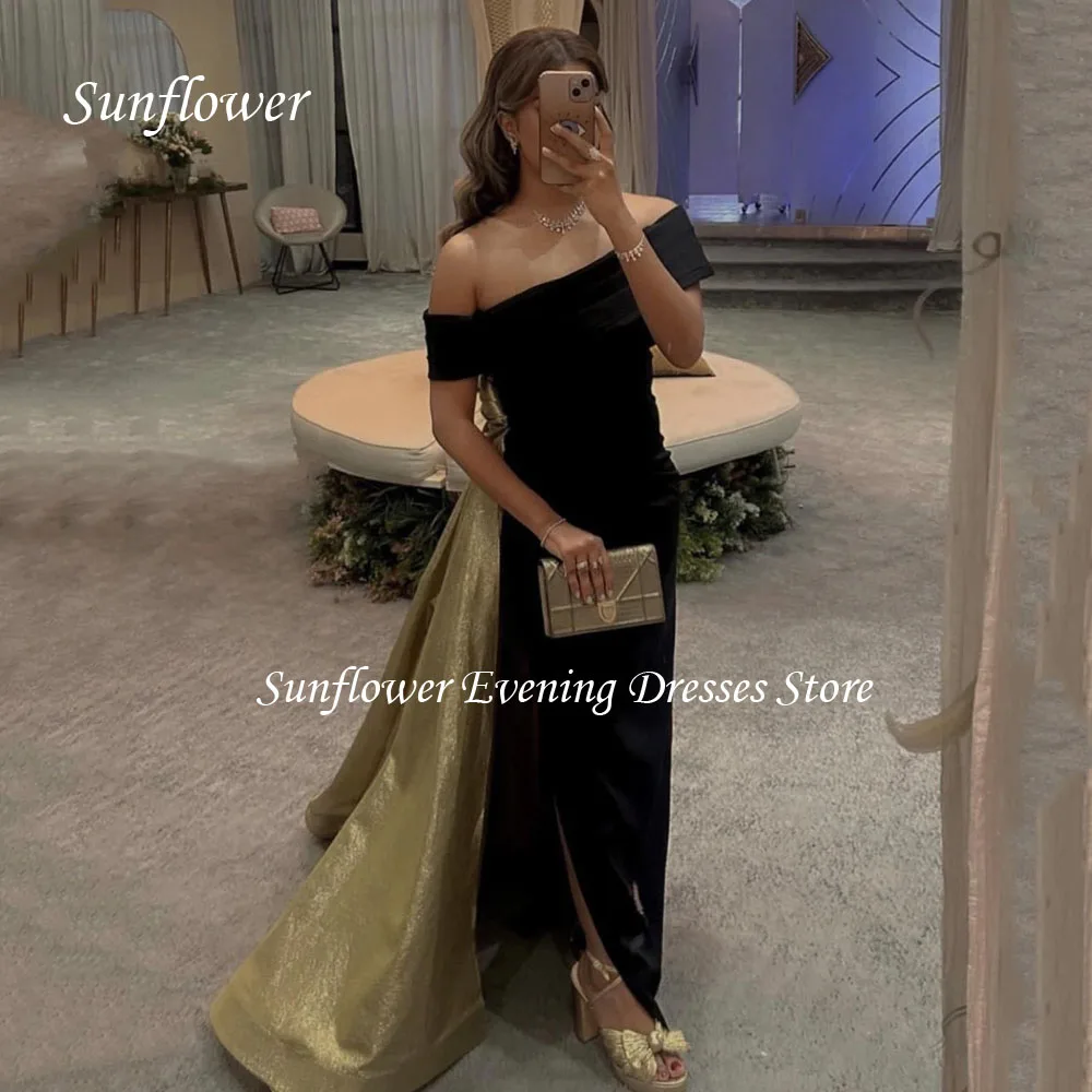 

Sunflower Off the Shoulder Prom Gown Mermaid Evening Dress Slim Satin Party Dress 2023 Floor-Length Prom Dress