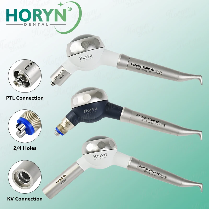 Horym Dental Air Polisher E Style Prophy Handpiece 360 Rotation Teeth Cleaning Powder Spray Tool 2/4 Hole Dental Equipment
