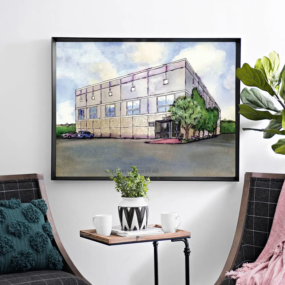 

Watercolor Abstract The Office Pam Poster Print Canvas Wall Art Office Exterior Painting Funny TV Show for Office Home Decor