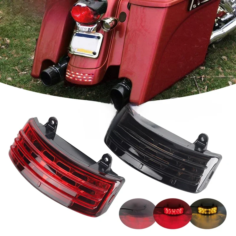 Fender Tip Light Tri-Bar LED Tylne światła hamowania dla Harley Touring Street Glide Road Glide Fender Skirt Trim Extension Lamp — zdjęcie 2