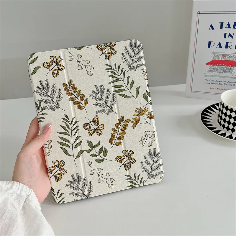 Plant flower leaf tablet Case for iPad Pro 11 inch Air 2024 iPad Air 4 5 10.9 10th 6 7 8 9 10.2 9.7-inch Air3 10.5 mini 6 5 4