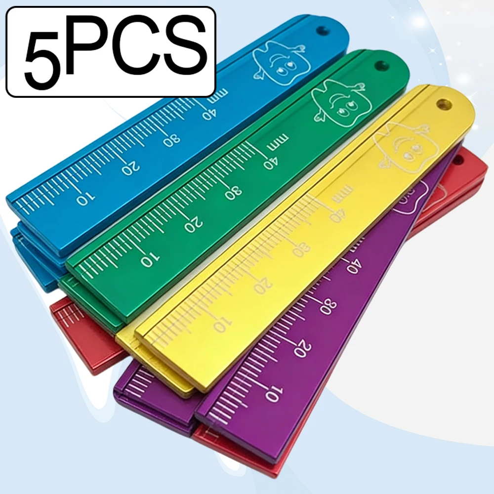 

5Pcs Dental Endo Ruler Aluminum Root Canal Length Gauge with Span Scale for Working Length Determination