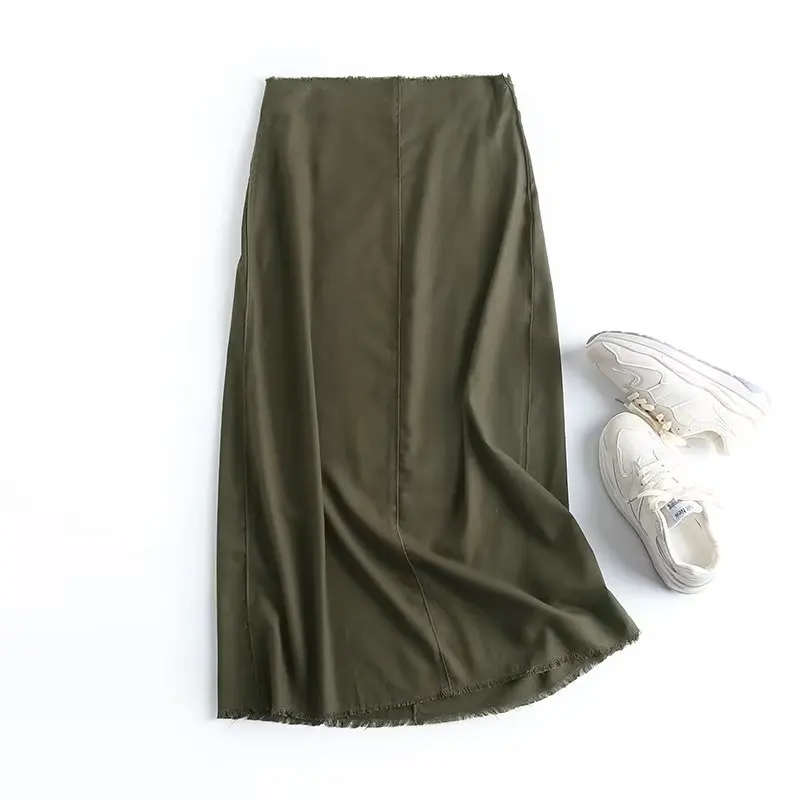 

Maxdutti Indie Folk Fashion Retro Cotton Skirts Womens Linen Burrs Midi Skirt Women High Waist Straight