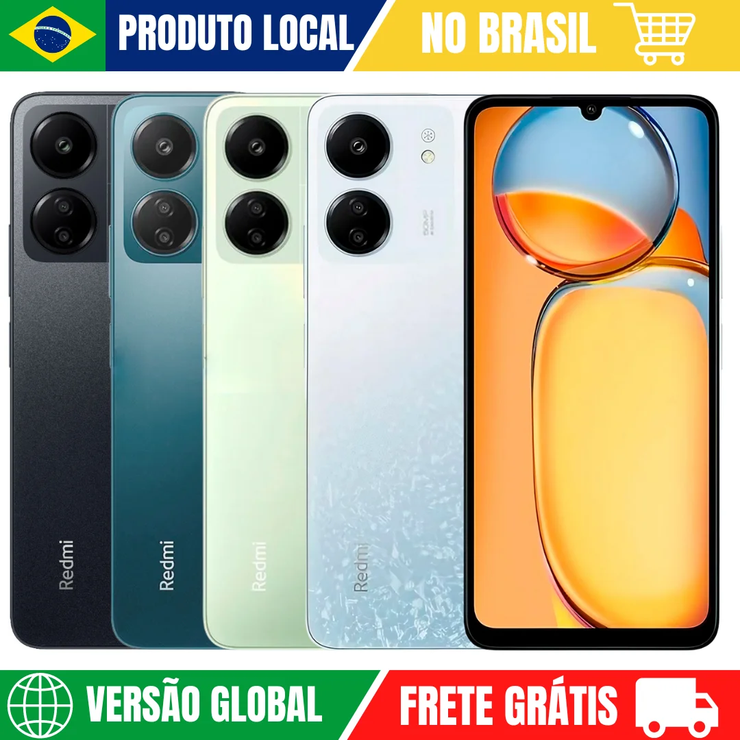 Xiaomi Redmi 13C 128GB ROM /6GB RAM Versão Global | Smartphone 4G , ROM Global , Câmera 50MP , Carregador 18W