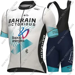 Bahrain Victorious 2024 Team Cycling Jersey Set Short Sleeve Clothing Road Bike Shirts Suit Bicycle Bib Shorts MTB Maillot