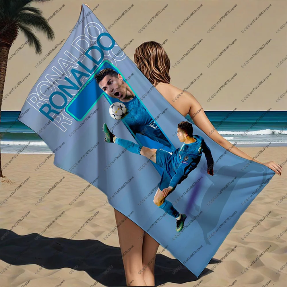 Football Star Ronaldo Beach Towel Swimming Bath Outdoor Lover Quick-Dry Gift Pool Travel Vacation Soft Camping Soccer Sports Hot