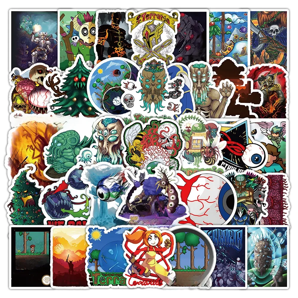 AliExpress GOGOTU 10/30/50PCS Funny Terraria Game Stickers Caroon Graffiti Decals DIY Laptop Phone Guitar Car Bike