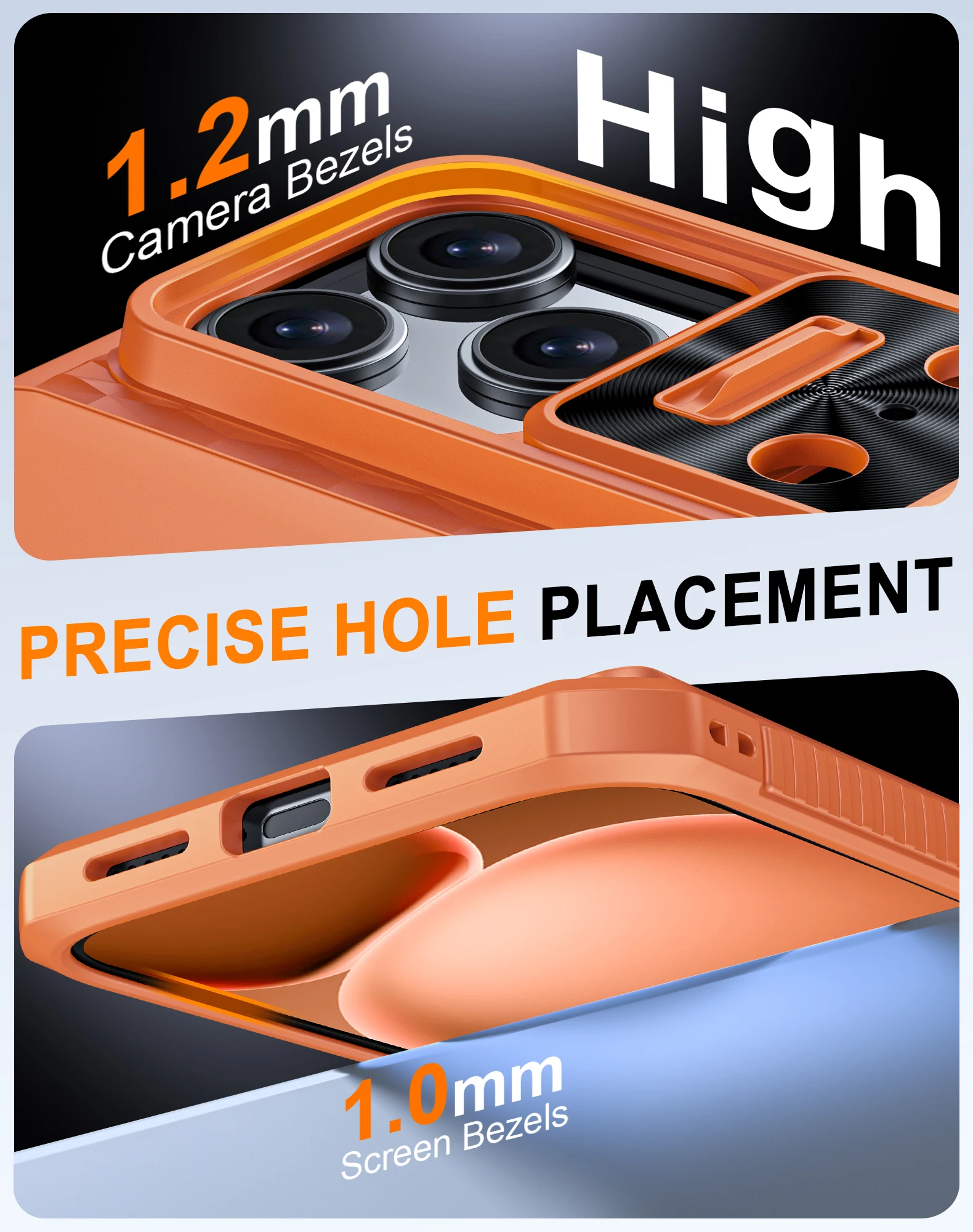For iPhone 17 Pro Max With Card Holder Sliding Camera Cover And Stand Phone Case, Anti-Fall PC+TPU Wallet Case-Orange