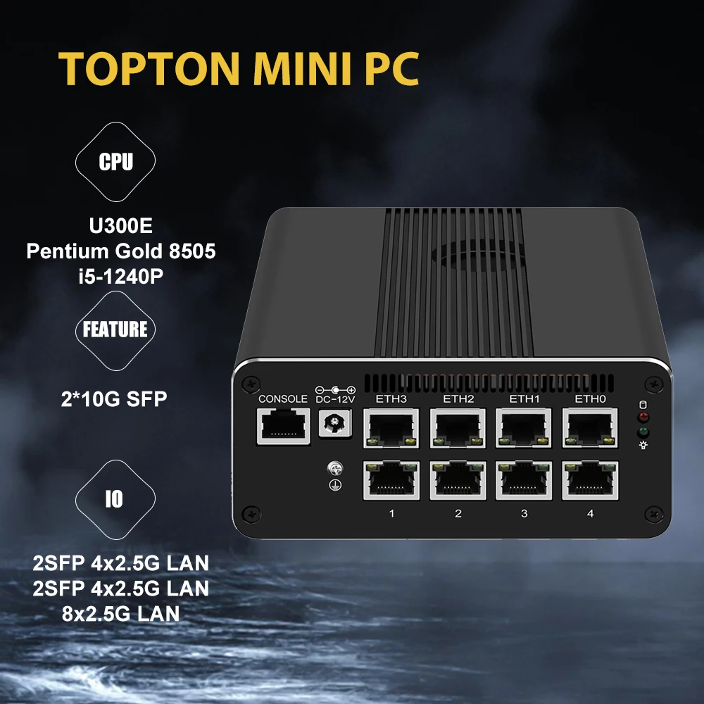 13th Gen Intel Soft Router 2*10G SFP 4x i226-V i5 1335U 1240P U300E 8x 2.5G LAN 2*SATA Firewall Appliance Mini PC Proxmox Host