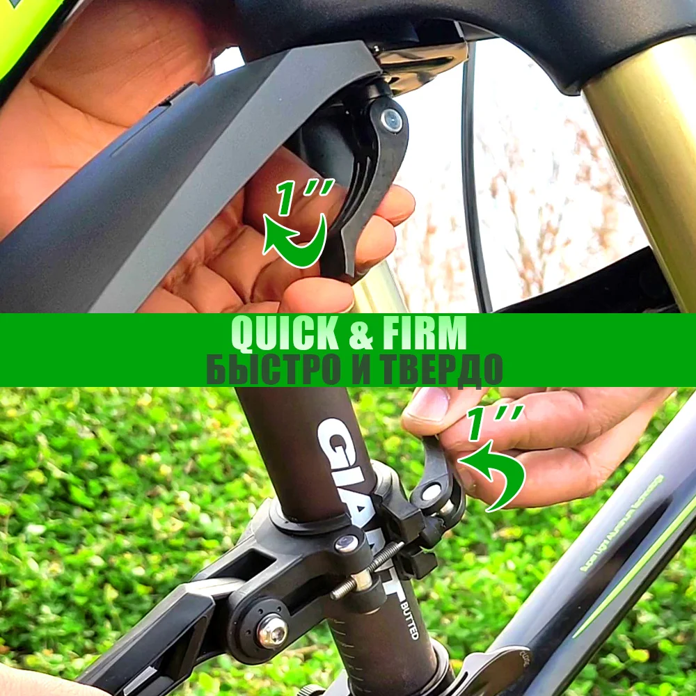 Rbrl conjunto de guarda-lamas de bicicleta mountain bike ciclismo fender ajustável mtb ampliar alongar TPE patente liberação rápida e-bike protetor