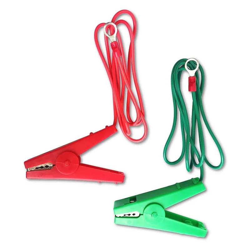 Red/ Green Electric Fence Jumper Leads Cable With Crocodile Clip For Pig Dog Poultry Sheep Livestock Animal Energizer Connector