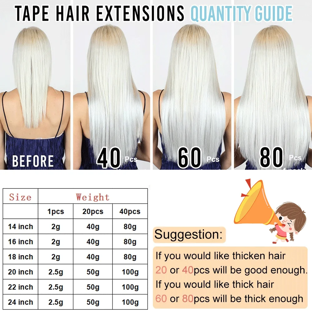 ShowCoco Invisible Tape Extensions 12A Virgin Remy Tape In Human Hair Extension Protein 2-3 Years One Donor Cuticle Tape Ins