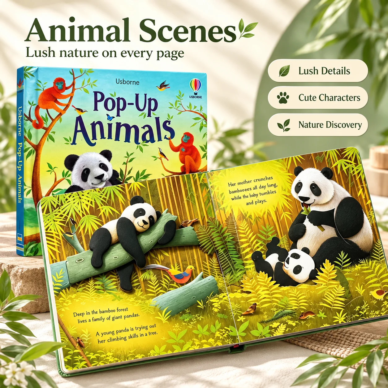 Pop-Up Animals English 3D Board Book, Vibrant Animal Kingdom Pop-Ups for Observation & Curiosity, Develops Spatial Intelligence & Cognitive Skills, Bedtime Story & Gift, Back to School & Birthday