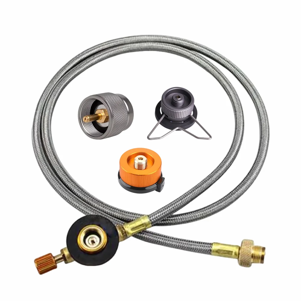 Pandatour Camping Gasherd Adapter ButaneAdapter Verlängerungsschlauch Split HerdKonverter Anschlussschlauch Gastank Adapter Ausrüstung