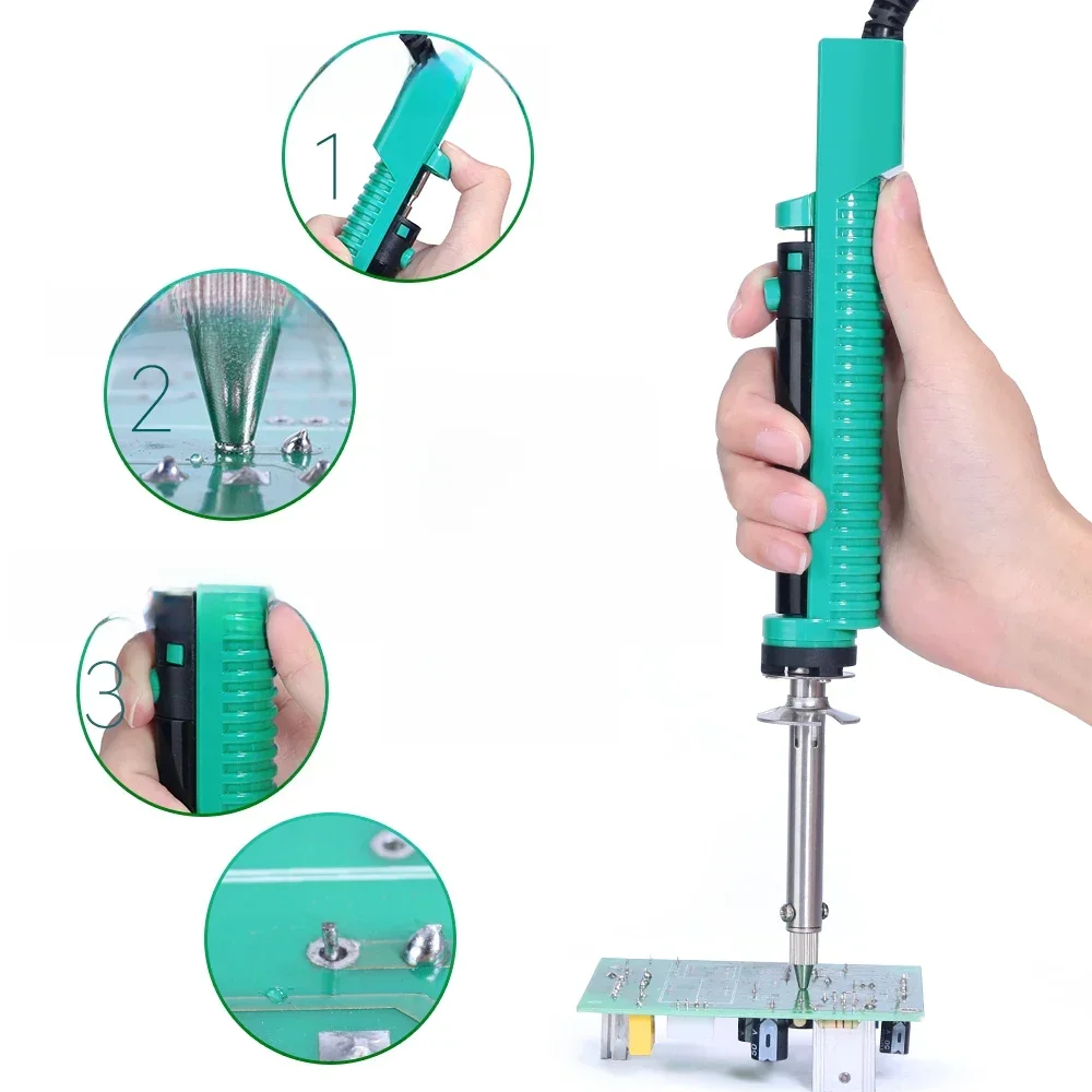 Yihua 929d-v Tin Sucker Elektrische Desoldering Ijzer Soldeer Sucker Desoldeerpomp Met Desoldering Nozzles Door-Gat Desolder - afbeelding 2