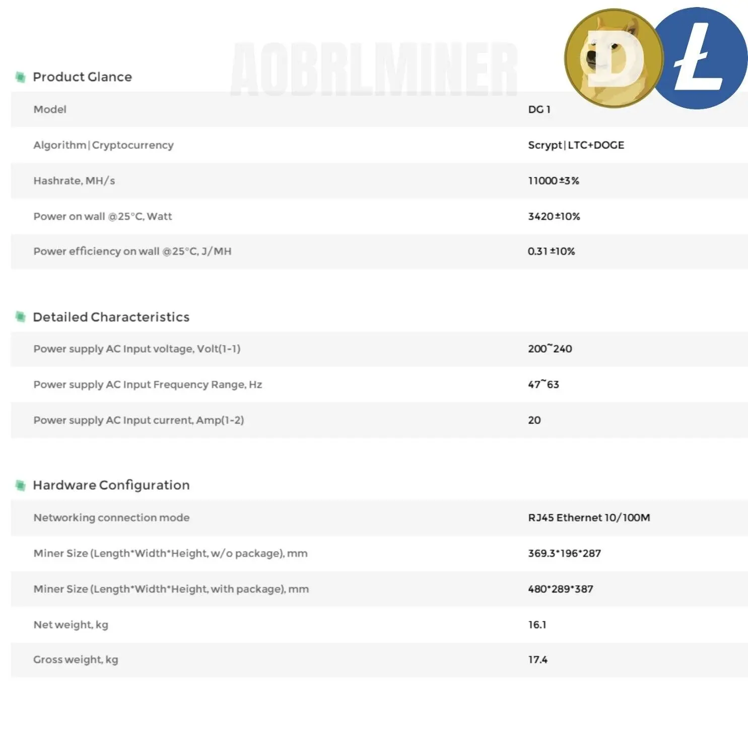 New ElphaPex DG 1+ 13GH/s LTC DOGE Miner Scrypt Algorithm ASIC Mining in Stock