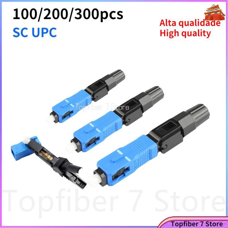 100/200/300/400pcs SC UPC Connector Single-Mode Fiber Optic SC Quick Connector FTTH Fiber Optic Fast Connector SC APC