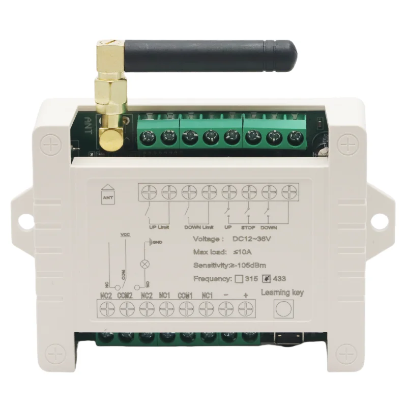 Wireless Remote Control 2CH Wireless Relay Remote Control Motor Forward and Reverse Road Gate Electric Door Two Switch Controlle