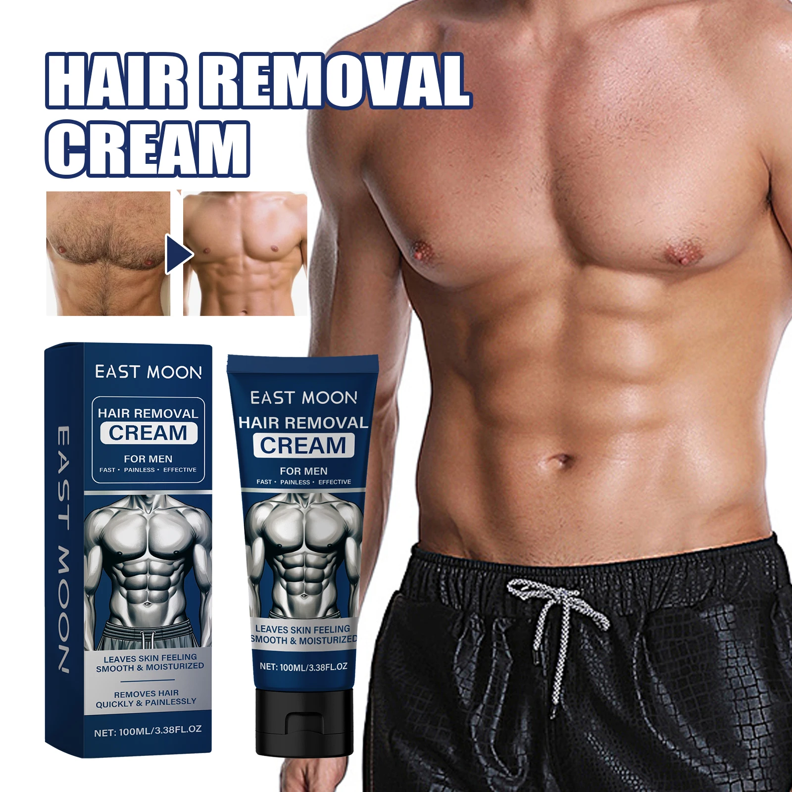 Men Intimate Hair Removal Cream For Men Easy & Painless Depilatory Cream For Unwanted Male Hair Private Area Delay Hair Regrowth