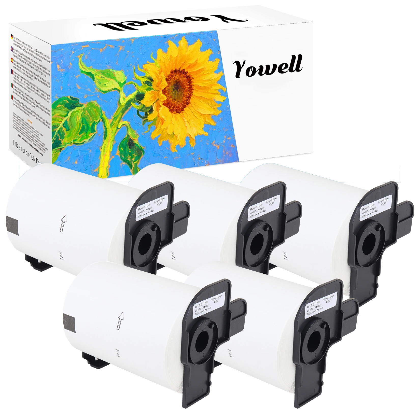 Yowell 5 X DK-11241 (104 x 158 mm, 200 Etiketten) – kompatibles Etikett, geeignet für Brother QL-1050, QL-1050N, QL-1060, QL-1060N, QL-1060NX. – Detail 1