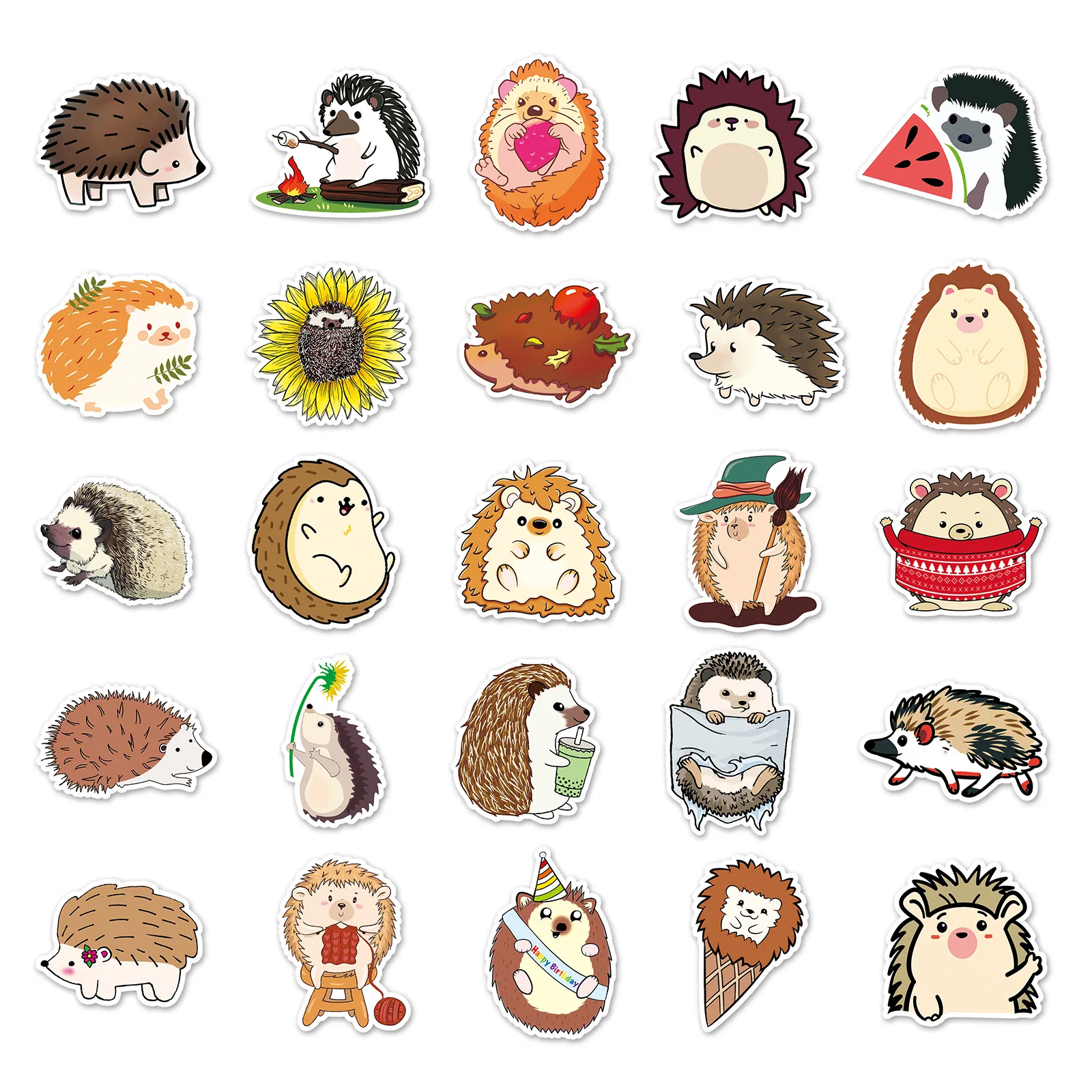 10/30/50PCS Cute Hedgehog Stickers Cartoon Kids Toy Gift PVC Decals DIY Phone Bicycle Luggage Skateboard Kawaii Animal Sticker