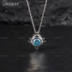 LOVEBUFF Genshin Impact Snezhnaya Gem Vision Pendant Dainty Necklace Elements Electro Hydro Pyro Geo Anemo Cryo Dendro